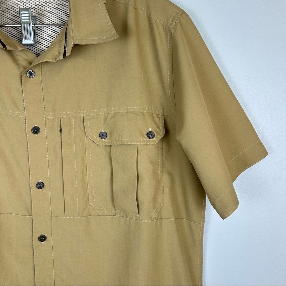 Kuhl Wunderer Short Sleeve Shirt UPF 50 Khaki Outdoors Hiking Fishing Casual M - Picture 7 of 16